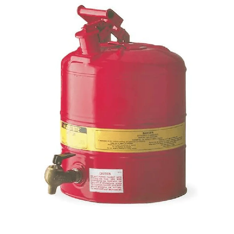 

Safety Can, Galvanized Steel, 5 gal, Red, 11 3/4 in Dia., Flammables