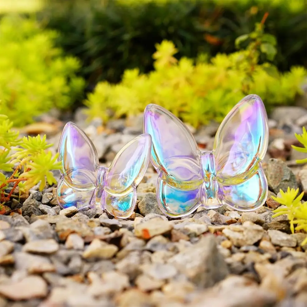 Estatuetas de borboleta de cristal de múltiplas cores reflexivas super ganhando borboleta voadora colecionável decoração de casa vívida