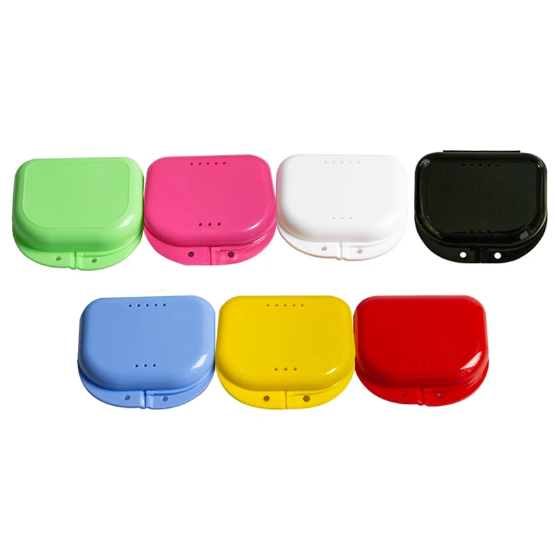 500Pc Dental Denture Box Denture Tray Box Dental Orthodontic Braces Retainer Case Protective Case Vent Holes False Teeth