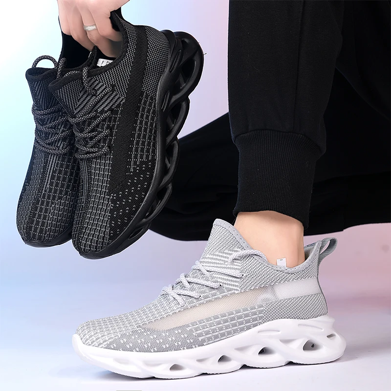 

Men Running shoes women Breathable casual shoesKnit Athletic Sport Blade Cushioning Jogging Trainers Sneaker Size40-46