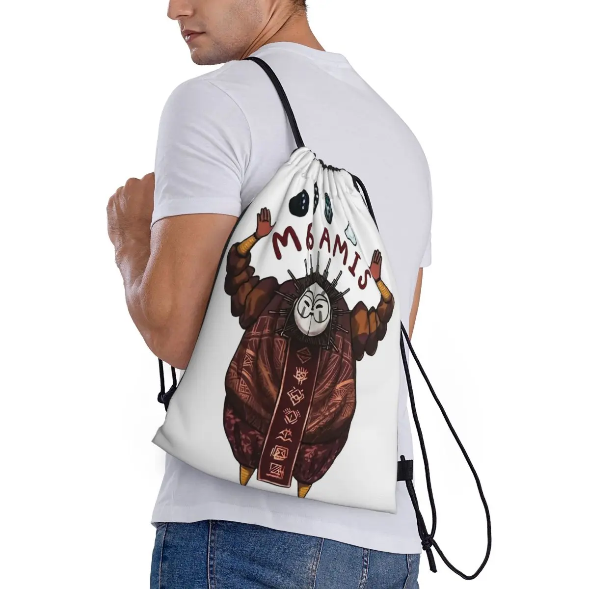 Esquie And Rock Friends Clair Obscur Expedition 33 Backpacks Fashion Drawstring Bags Sports Bag Book Bags for Man Woman School