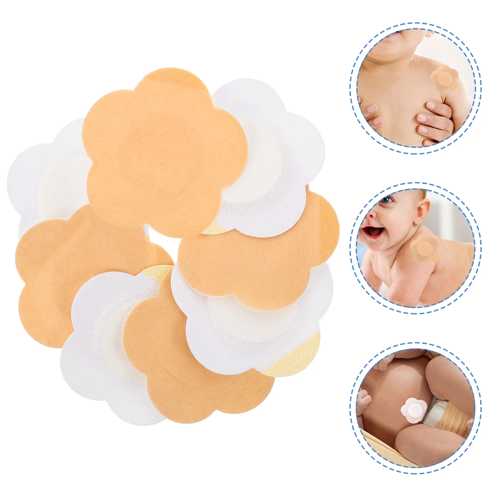 200 Pcs Acupoint Stickers Belly Button Patches Abdomen Baby Navel Hollow Breathable Decal