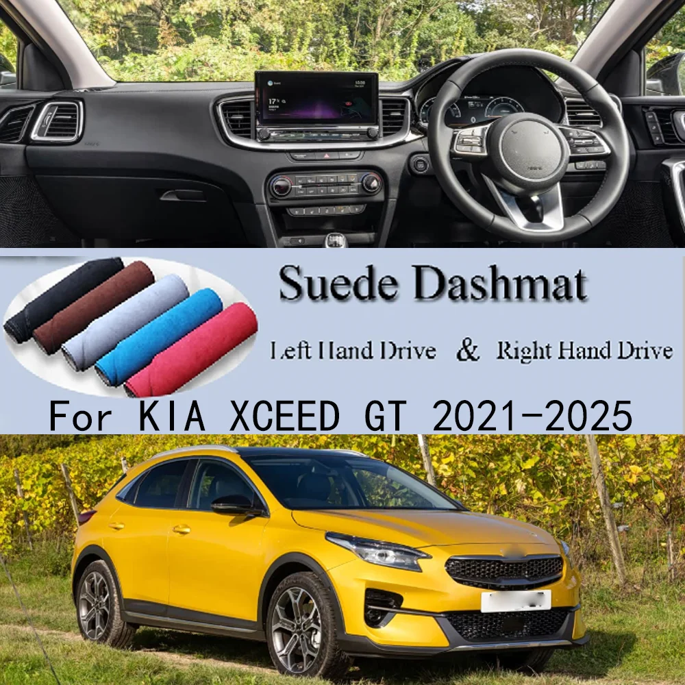 For KIA XCEED GT 2021 2022 2023 2024 2025 Suede Leather Dashmat Dash Mat Cover Dashboard Pad Sunshade Carpet Car Accessories