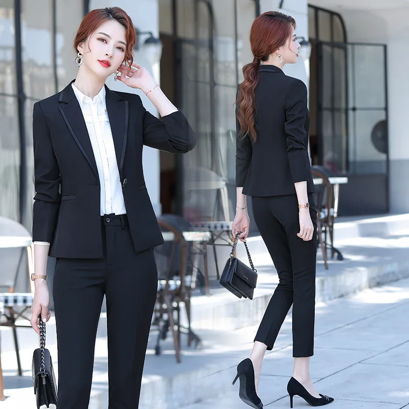 Negócios femininos Fato formal, Gestor de estudante universitário Roupas de trabalho, Workwear, Slim, Temperamento, 9023