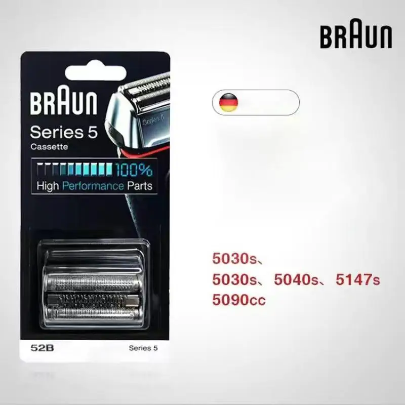 Braun 52B Series 5 Shaver Head Cassette Foil Cutter Replacement Blade for Braun Electric Razor 5190cc 5090 5030 5040S 5050CC