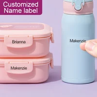 Etiquetas de nombres impermeables personalizadas para niños, pegatinas transparentes multilingües, etiquetas de útiles escolares y manualidades DIY con personalización