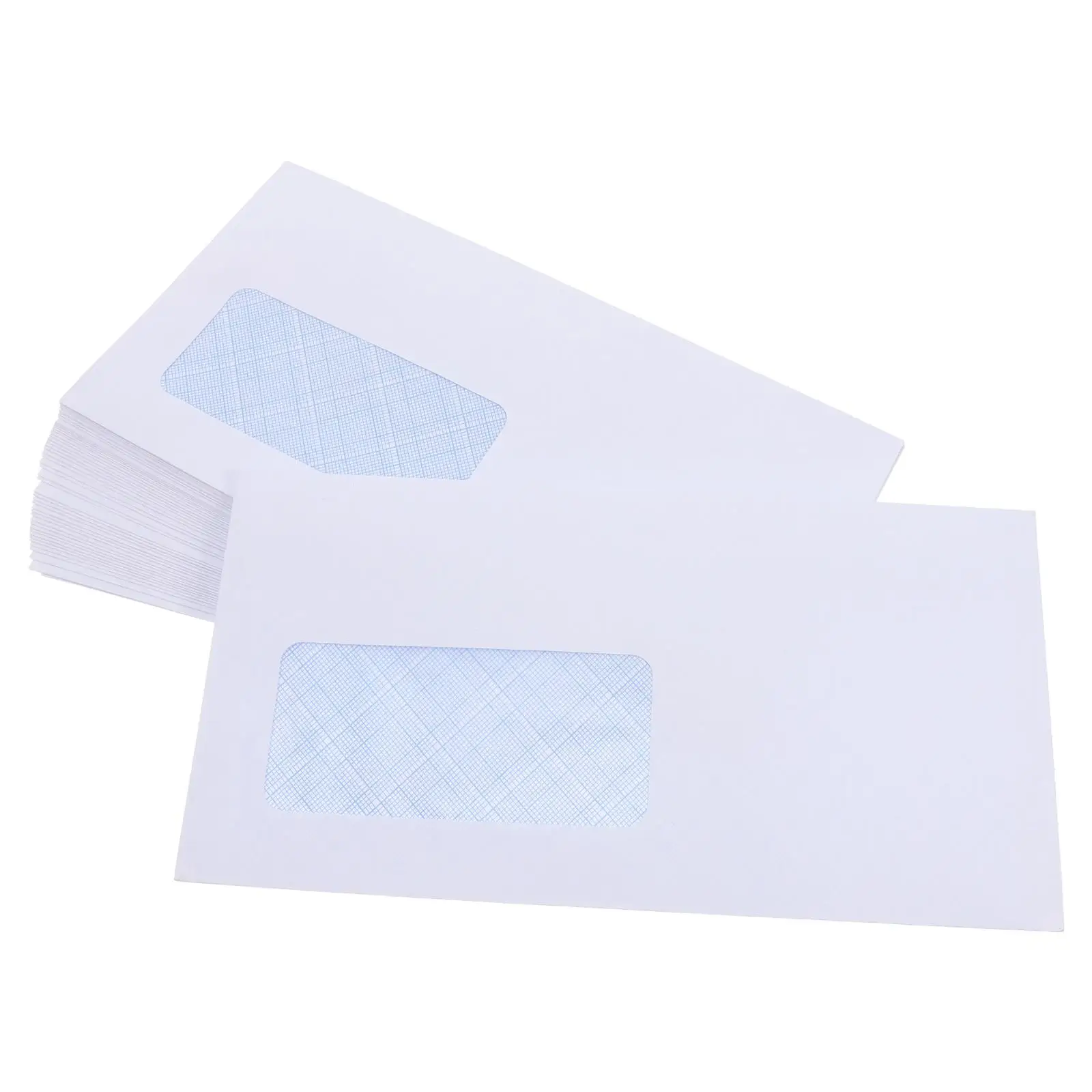 50 Pcs Self-sealing Security Envelope Envelopes Peel and Window Left Business Double Offset Paper Document Receipt