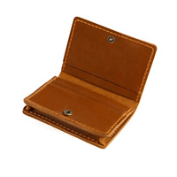 AIGUONIU High Quality Custom Crazy Horse Leather Card Holder Wallet Vintage Credit Card Holder for Men Front Pocket Coins Pouch