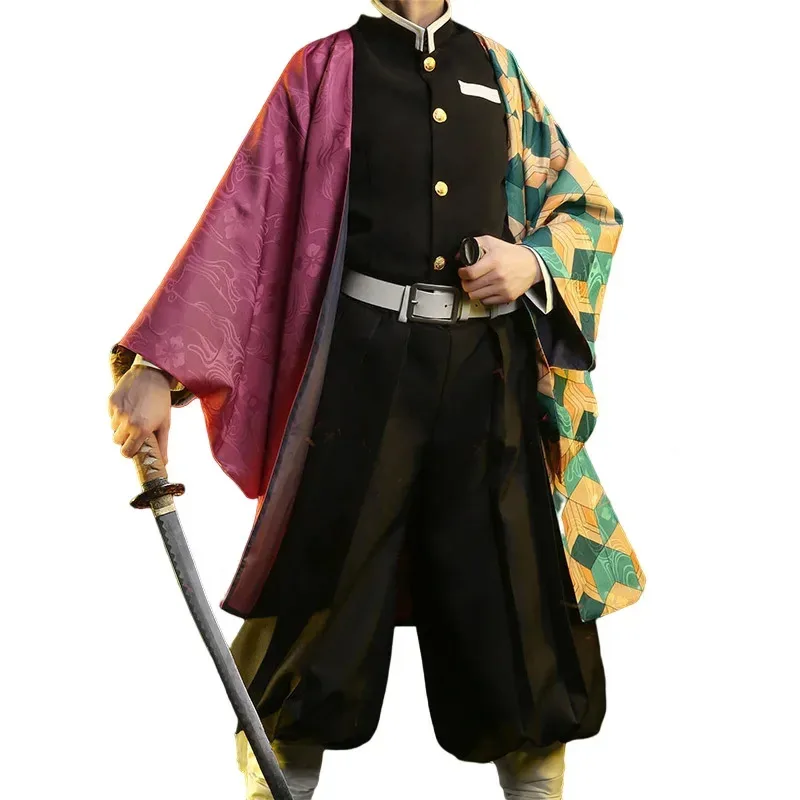 Nene 2025 أنيمي شيطان القاتل Tomioka Giyuu تأثيري ازياء كيميتسو نو يابا كيمونو عباءة رجل معطف بطانة السراويل شعر مستعار هالوين Co #3