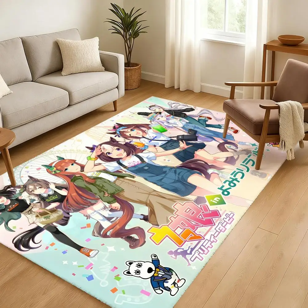 Pretty Derby Floor Mat Soft Thickened Absorbent Non-Slip Bedroom Living Room Door Mat Home Decor Flannel Rugs