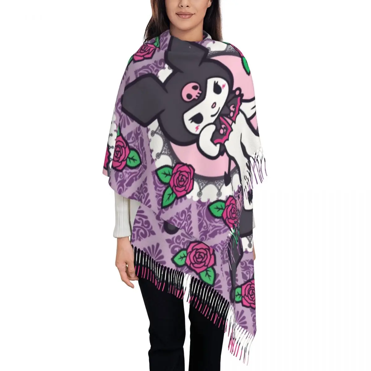 

Custom Tassel Scarf Women Soft Shawls Wraps Lady Winter Scarves