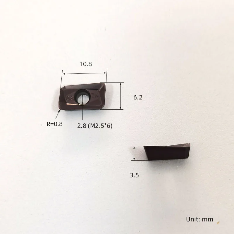 

10pcs/lot, Carbide Milling Inserts Tools R0.8 APMT1135PDER For Steel and Stainless Steel Machining