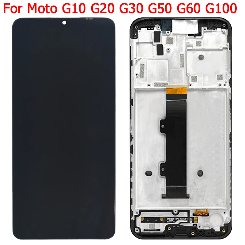 New Original For Motorola Moto G10 G20 G30 G50 G60 G100 LCD Display With Frame Touch Screen Digitizer Panel Assembly