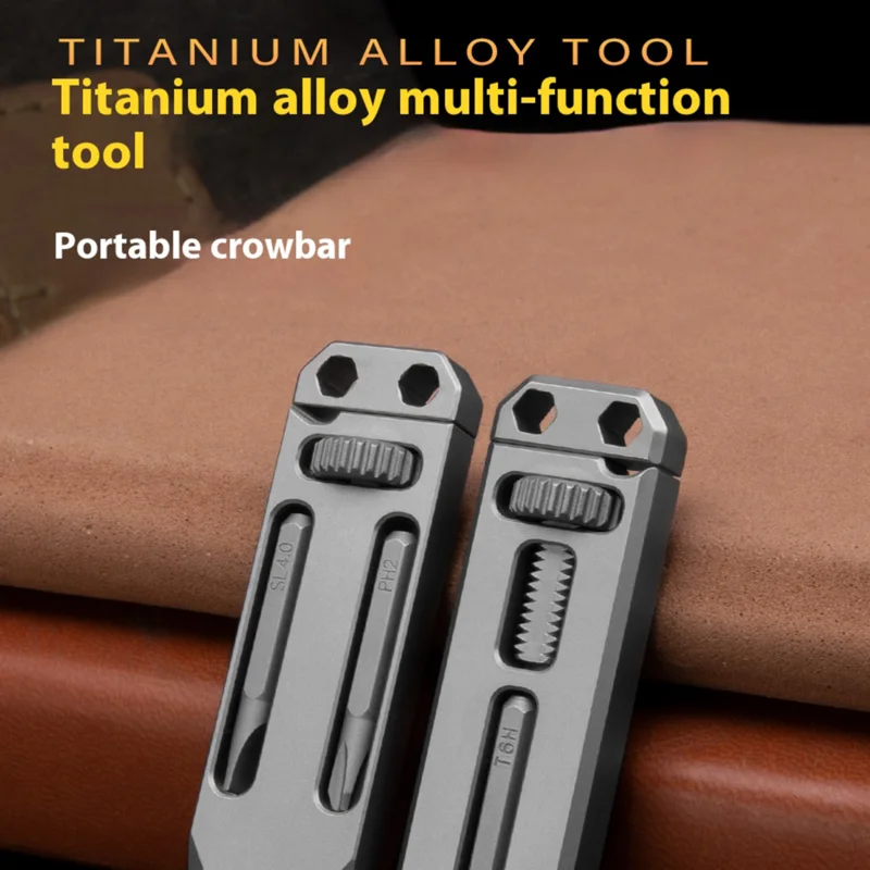 Pry Bar Multitool Titanium Pry Bar Multifunctional Compact Small Titanium Multitool Pry Bar With Screwdriver For Outdoor Home