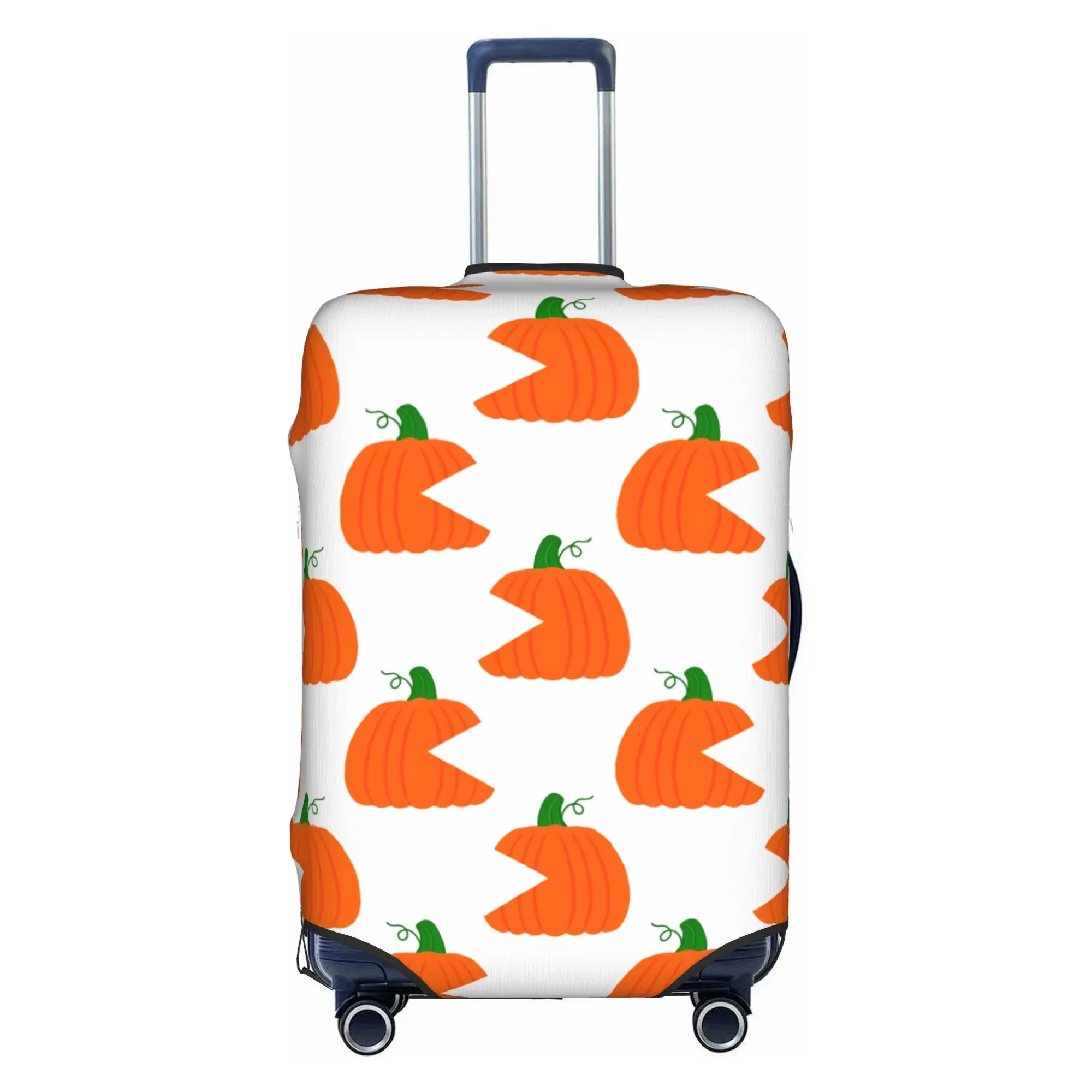 Halloween Pumpkin Checker Print Luggage Cover Elastic Suitcase Protector Dustproof Anti Scratch Travel