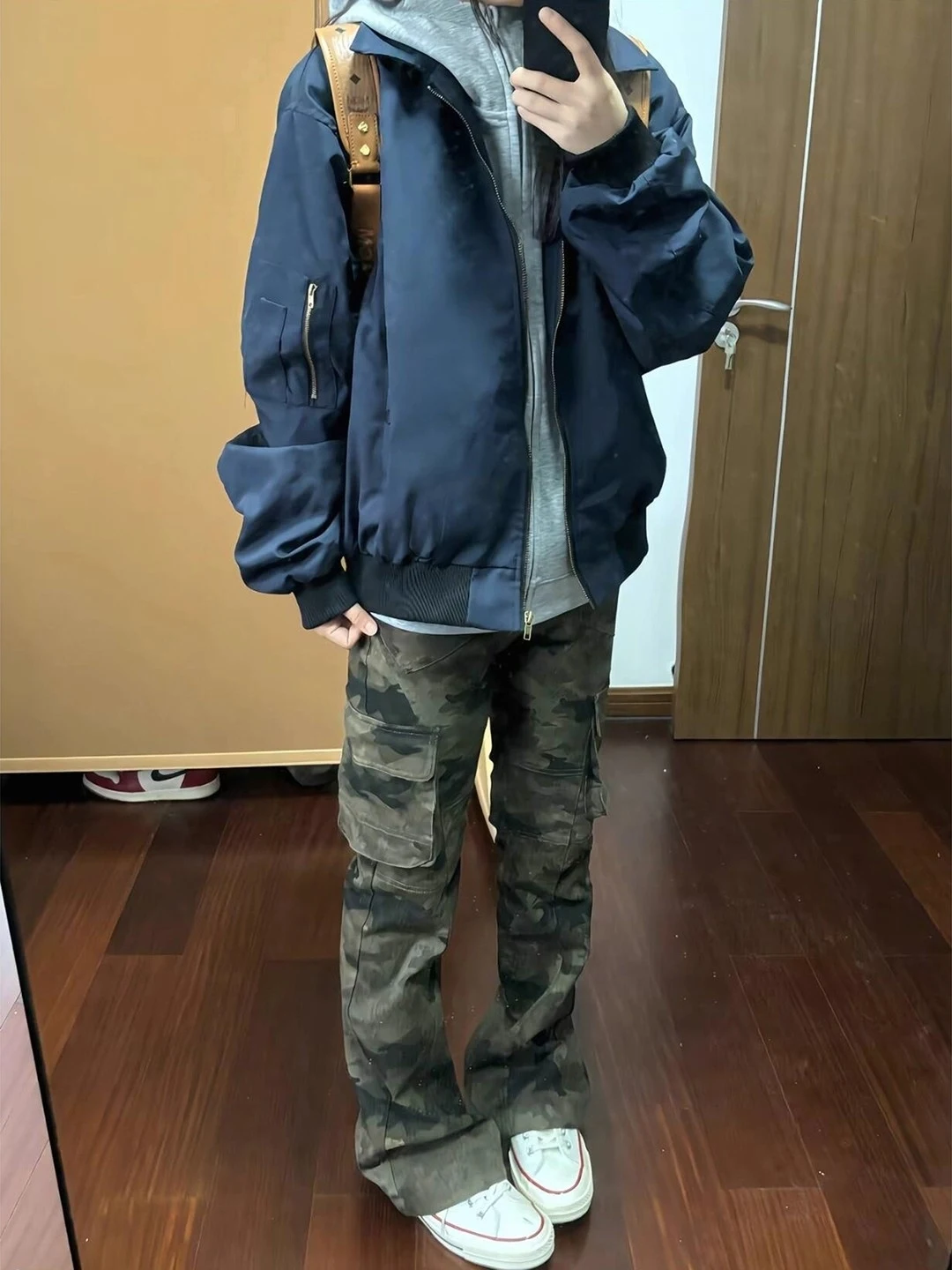 

American High Street Camouflage Fce Lined Slim Straight Leg Warm Men's Jeans Workwear Trousers Faionable Straight Tube P...