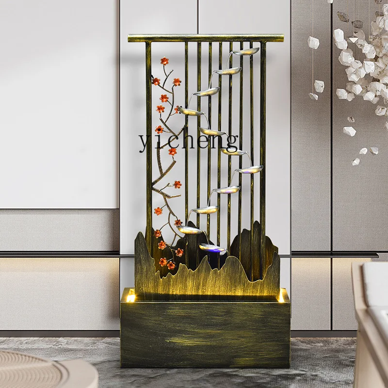 ZYA New Chinese Style Screen Partition Living Room Decoration Beside TV Cabinet Floor Standing Circulating Water  home decor