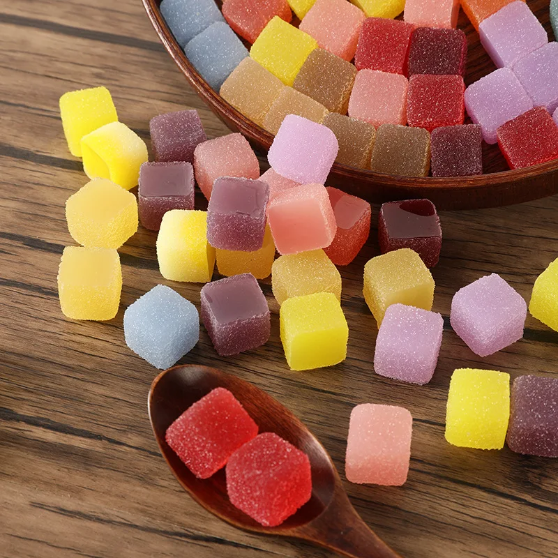 10pc 3D Cube Sugar Candy Fake Candy Artificial Food Miniature Dollouse Ornament Decoration Decor DIY Accessories