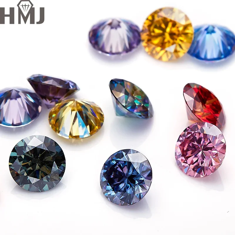 Big Save 10PCS Per Lot  Wholesale Moissanite Stone Round Cut Golden Yellow Color VVS1 Gemstone Jewelry Making GRA Certificate