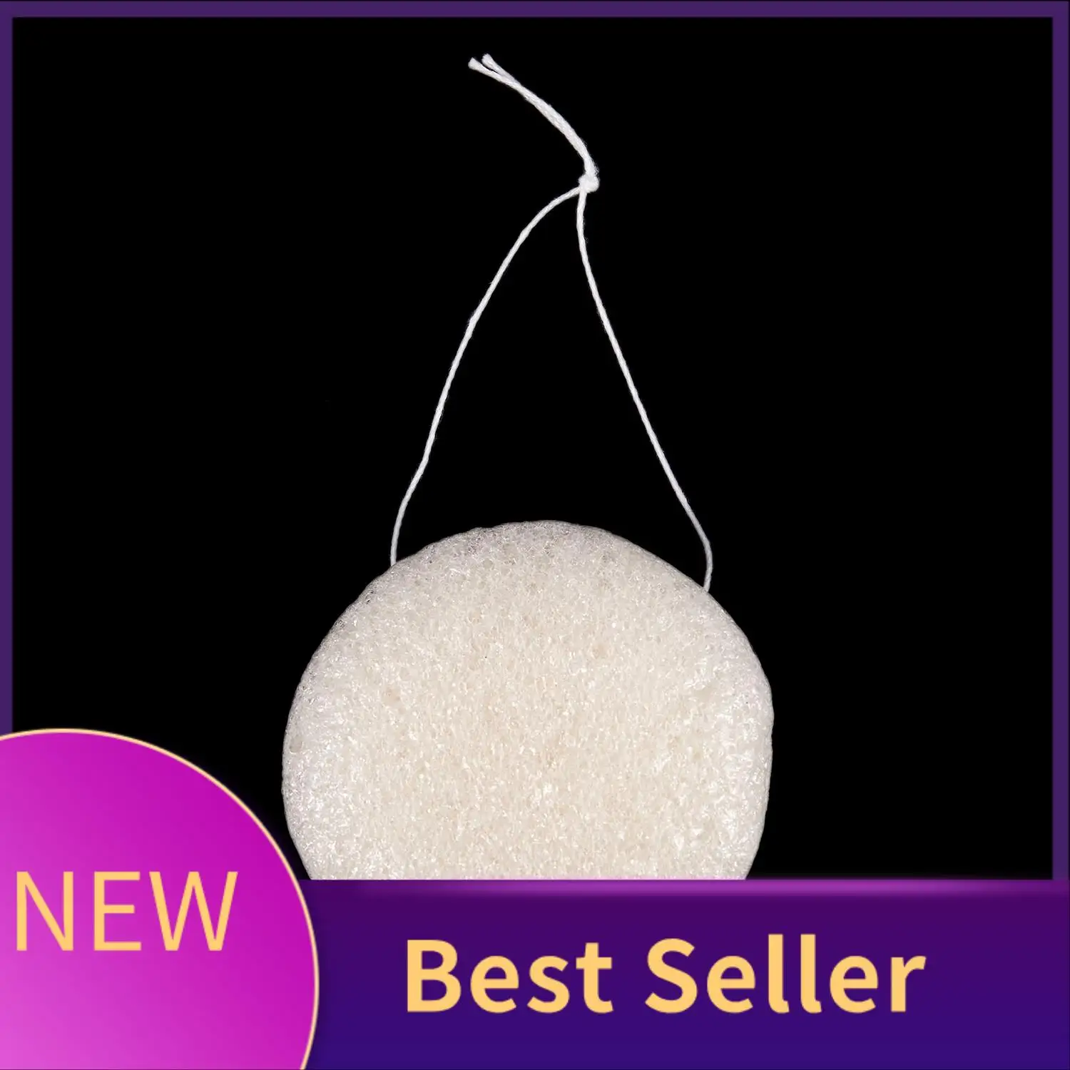 ABLU-Konjac Konnyaku Jelly Fiber Maquillaje facial Almohadilla de lavado Esponja de limpieza Exfoliante-Blanco