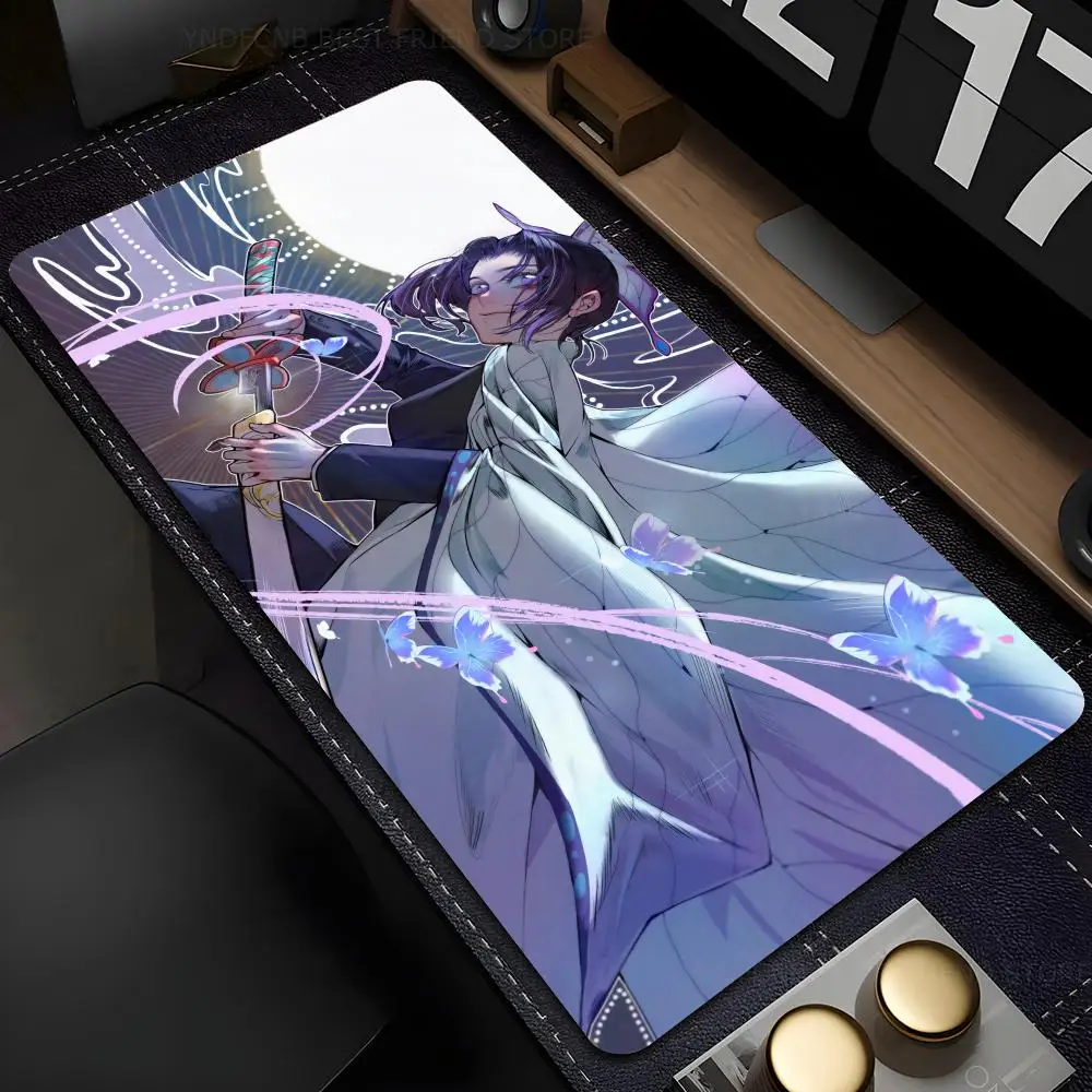 Imagem -03 - Anime Mousepad Acessórios de Jogos de Computador Mousepads Tapetes de Mesa Antiderrapante D-demon Slayer Kochou Shinobu Portátil Macio Mouse Pad