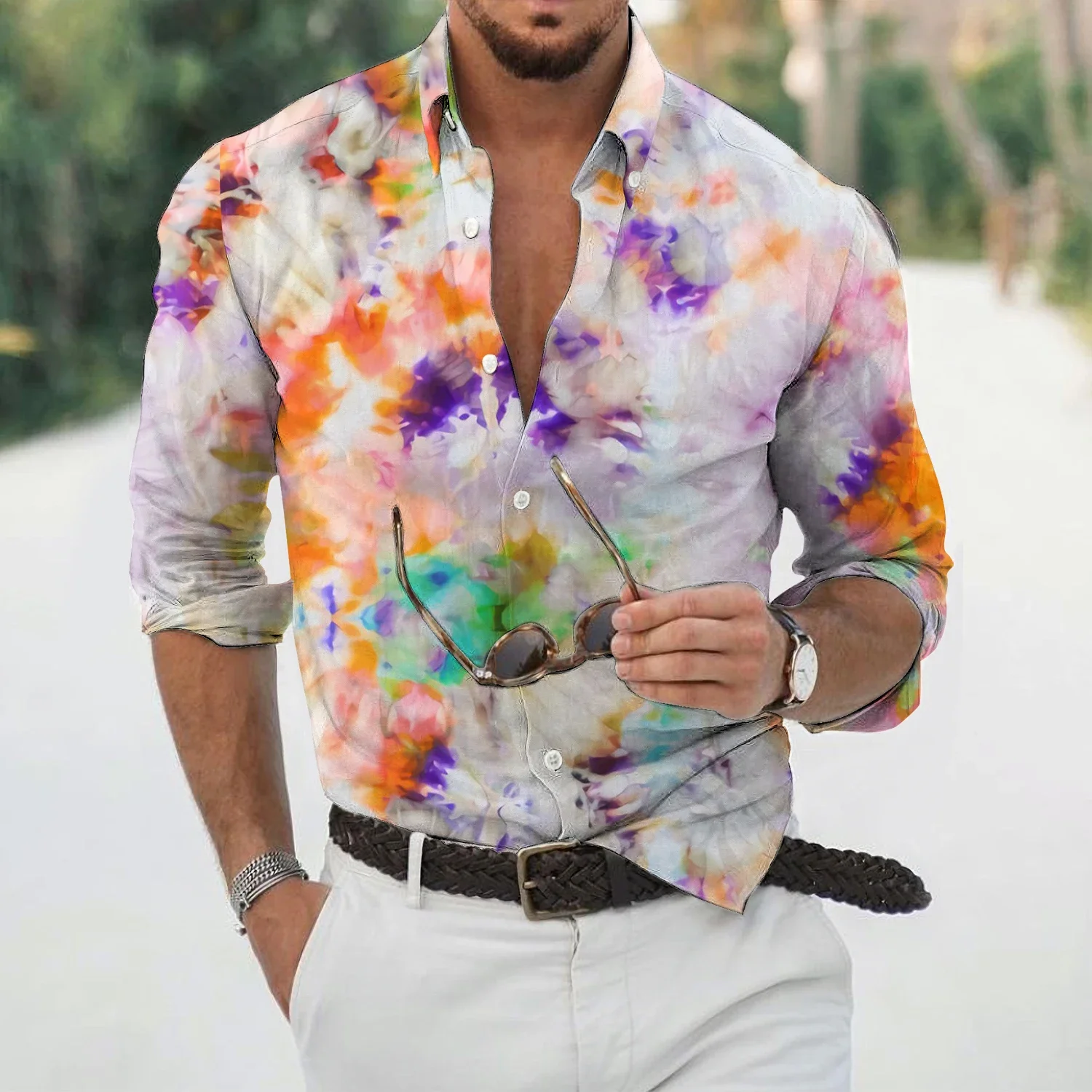 2023 Autumn Hawaiian Floral Shirts For Men 3d Beach Holiday Long Sleeve Oversized 3xl Tops Tees Shirt Man Tropical Luxury Camisa