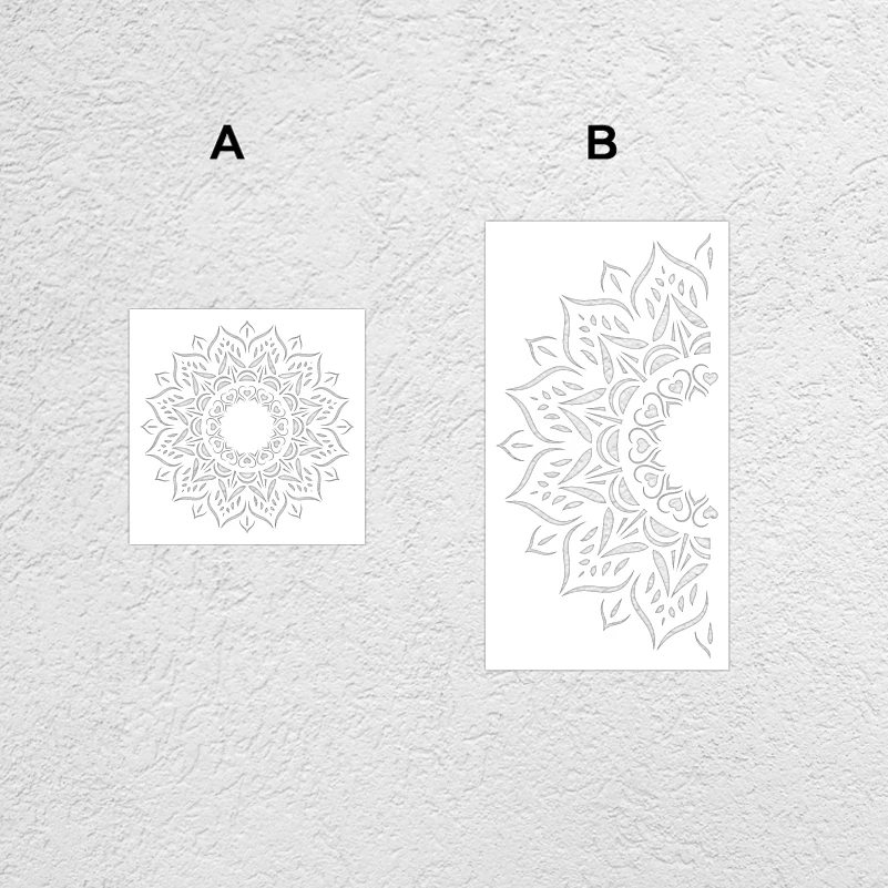 40cm - 80cm Stencil Decor For Plaster Painting Wall Template To Paint Putty Big Large Mandala Ceiling Round Exotic S370