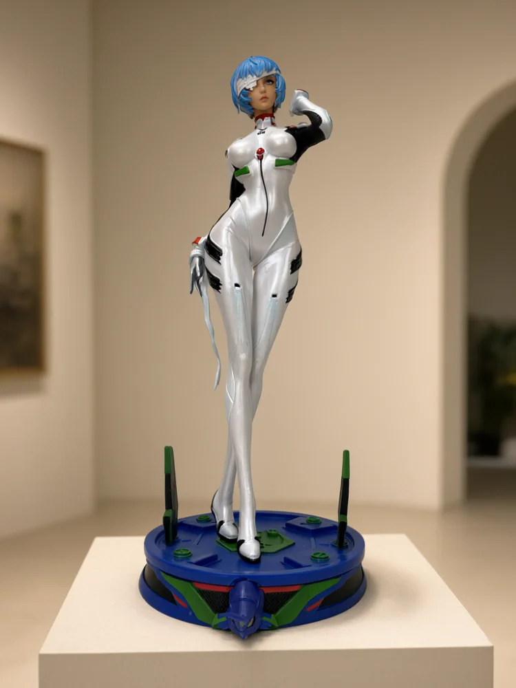 45.5cmAnime Neon Genesis Evangelion Asuka Langley Soryu Ayanami Rei GK PVC Action Figure Collectible Model Doll Toy 45CM view 3