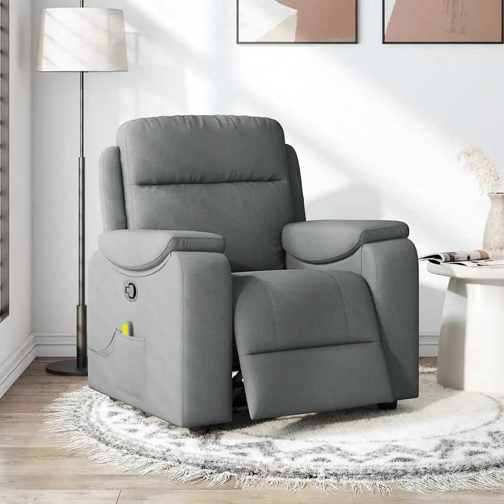 Dark Gray Fabric Massage Recliner Chair - Comfort & Relaxation