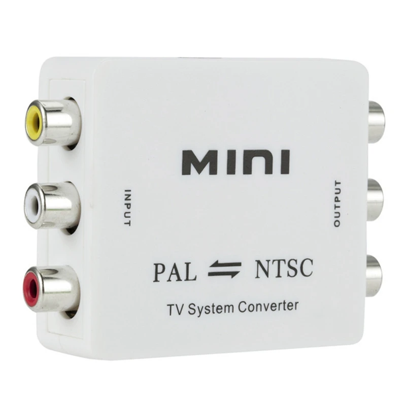 1 PCS Mini PAL NTSC Bi-Direction TV System Converter Switcher White ABS PAL To NTSC NTSC To PAL Dual-Way TV Composite Connection