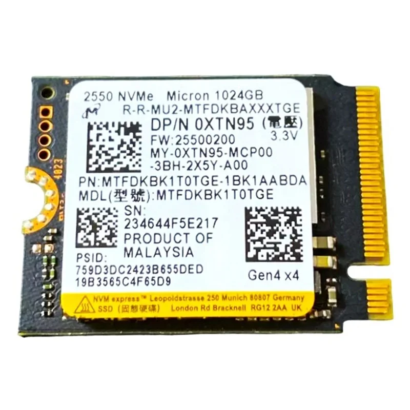 

Solid State Drive SSD For Dell XTN95 0XTN95 1024GB 1TB Solid State Drive - M.2 NVMe