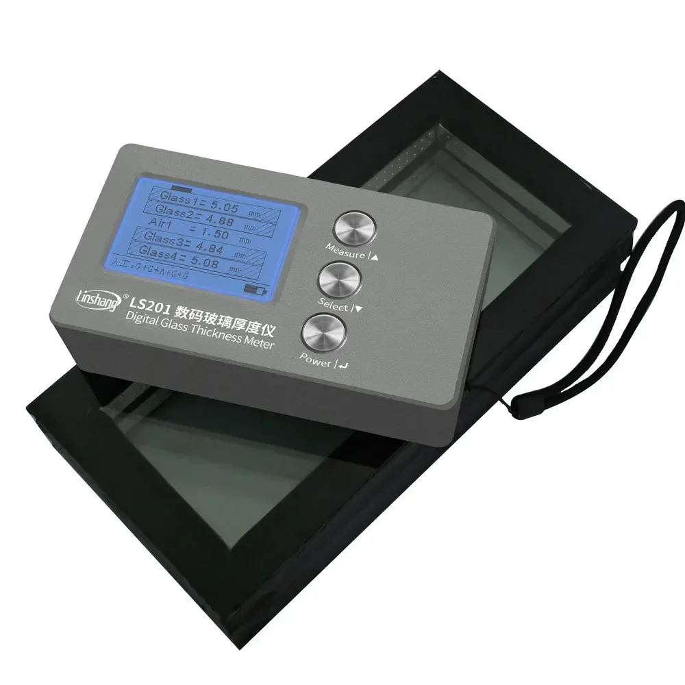 LS201 Digital Glass Thickness Meter for Tempered Triple Glazing Insulating Windows Doors Accuracy Minus or Plus 0.1mm