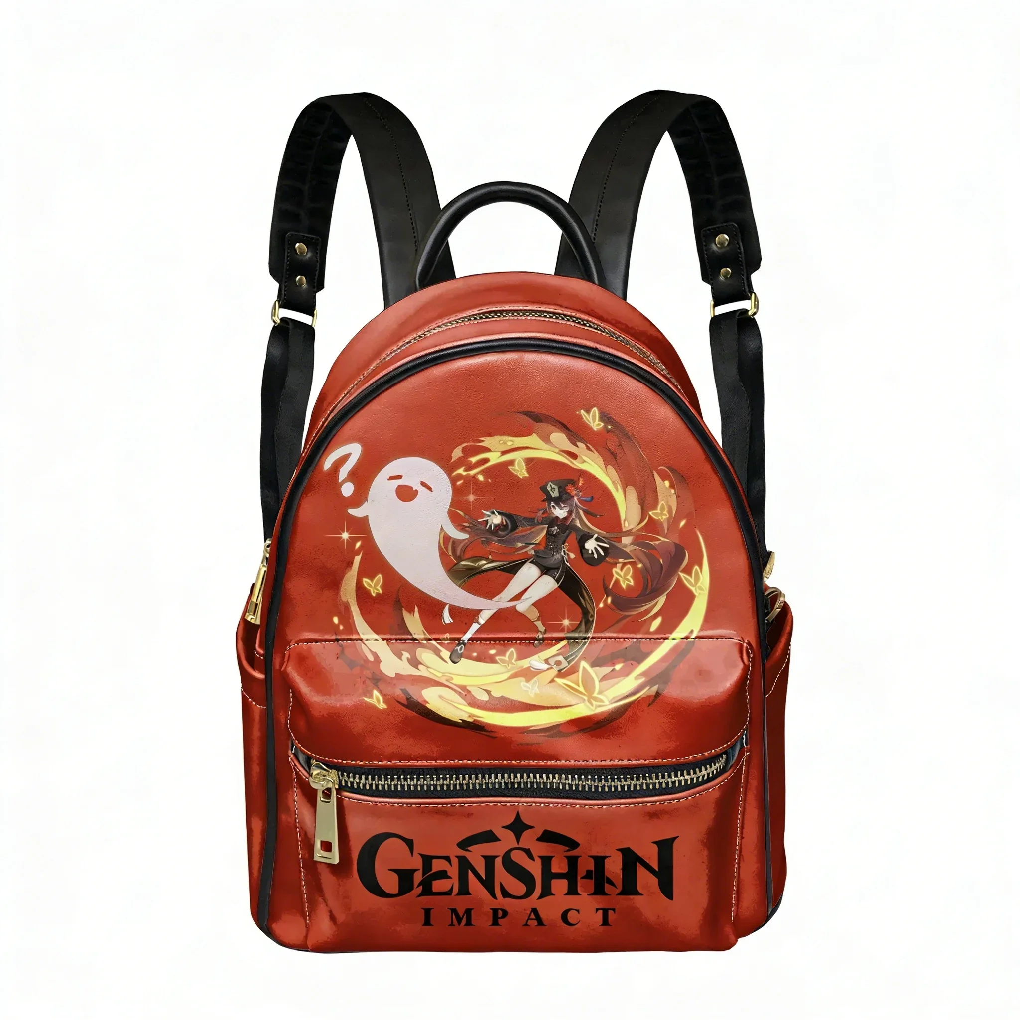 Genshin Walnut Backpack Womens Mens Knapsack Custom Text Image Double Shoulder Bag Business Travel Bookbag Rucksack Gift Daypack