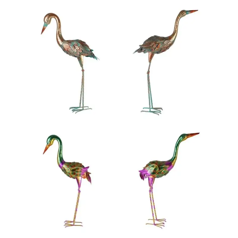 

E8BD Garden Cranes Statue Sculpture Ornaments Art Display For Patios Lawn Decoration