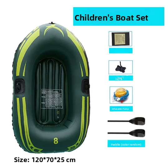thickened-inflatable-children's-kayak-watercraft-swimming-rubber-boat-inflatableraft-outdoor-air-mattress-boat-single-person