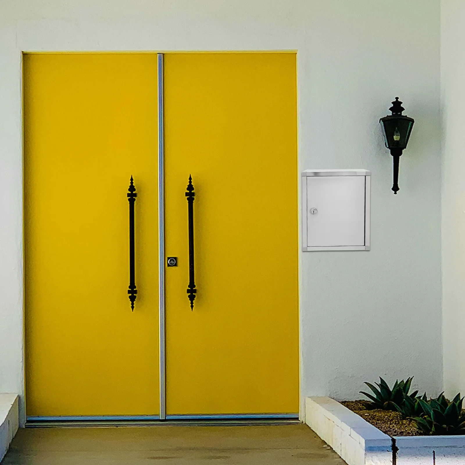 

Wall Mount Locking Stainless Steel Suggestion Box Vintage Style Storage for Letters Ballots Donations Complaints Voting