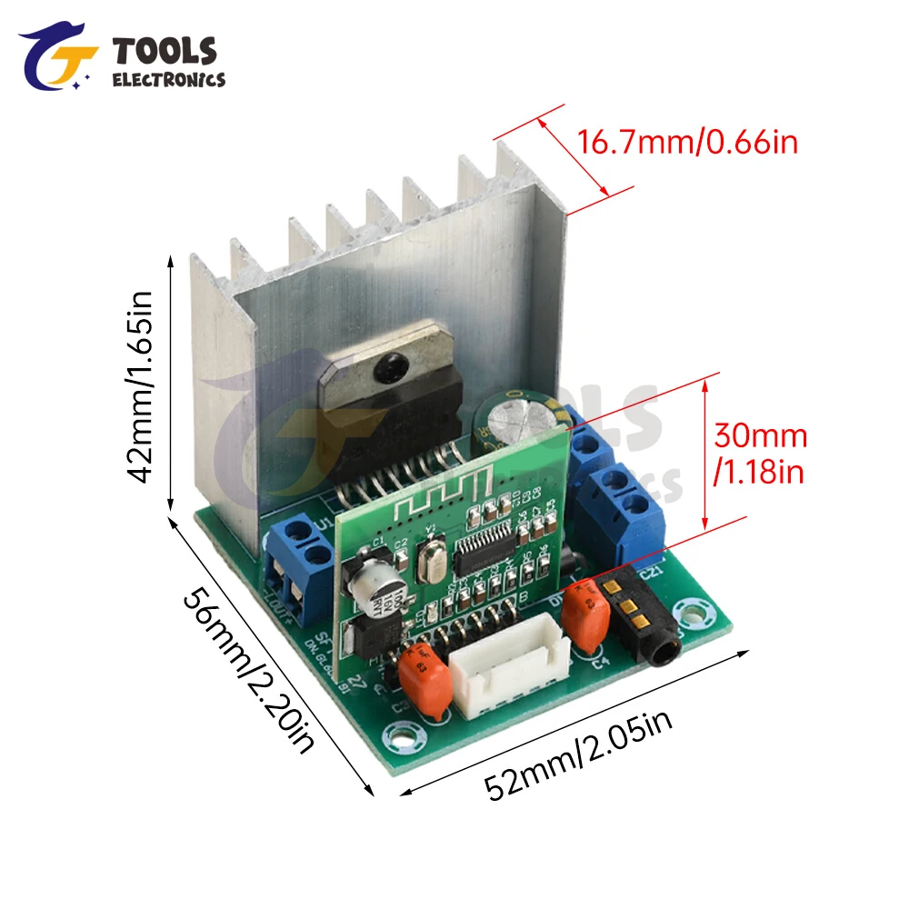 AC/DC 7-12V TDA7297 BT Amplifier Board 15W+15W Dual Channel Stereo Wireless Audio Receiving Module Home Amplifiers Amplificateur