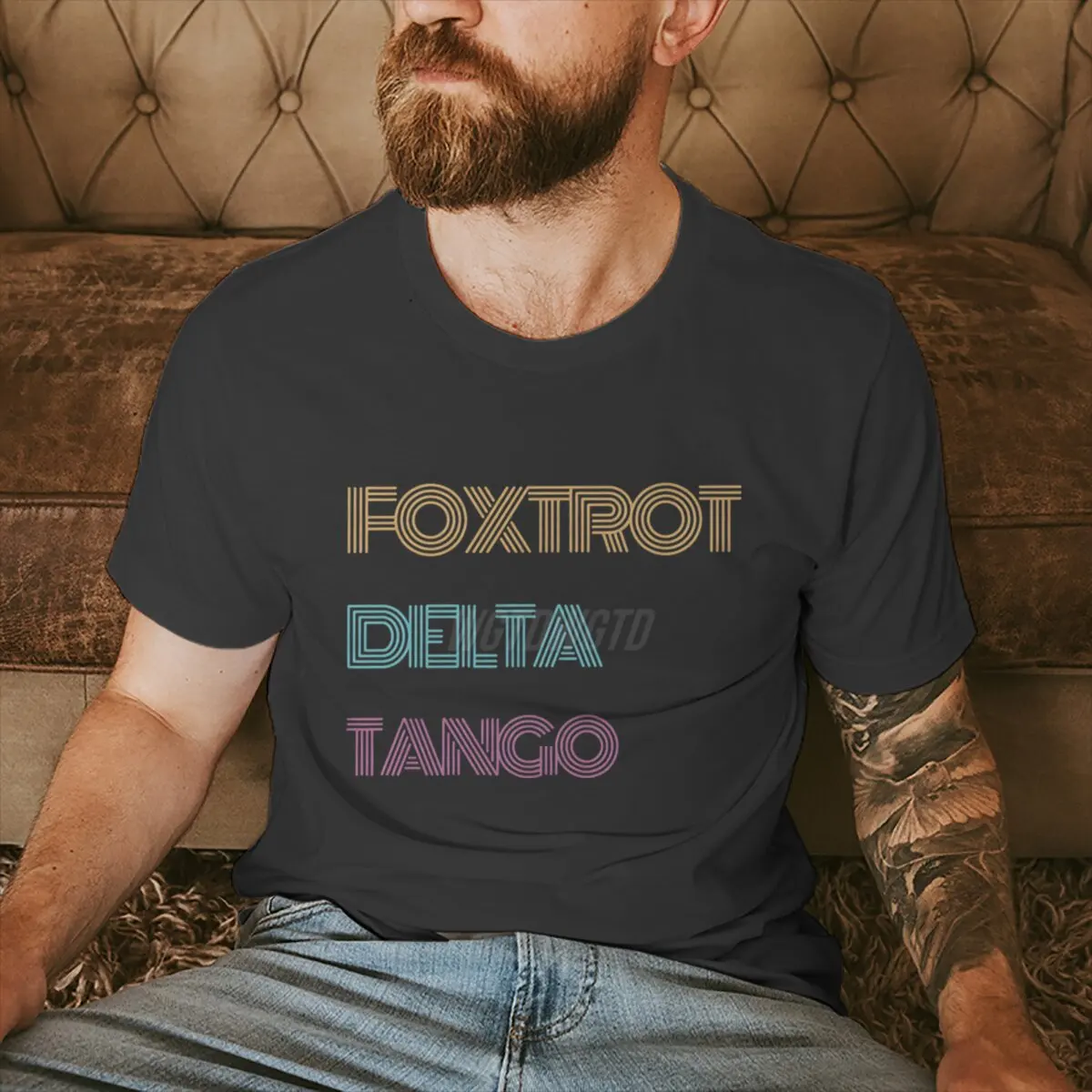 Новая модная мужская одежда Футболки с принтом Foxtrot Delta Tango Мужские летние повседневные футболки с короткими рукавами Футболки с круглым вырезом