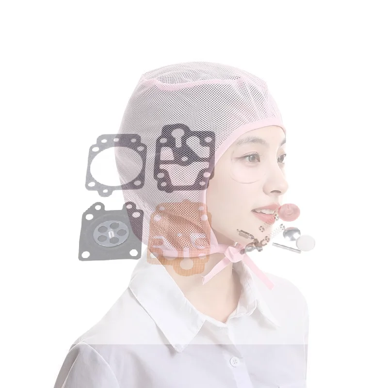 Breathable Mesh Work Cap Adjustable Strap Washable Soft Fabric Perfect for Catering Bakery Shop Frontline Workers