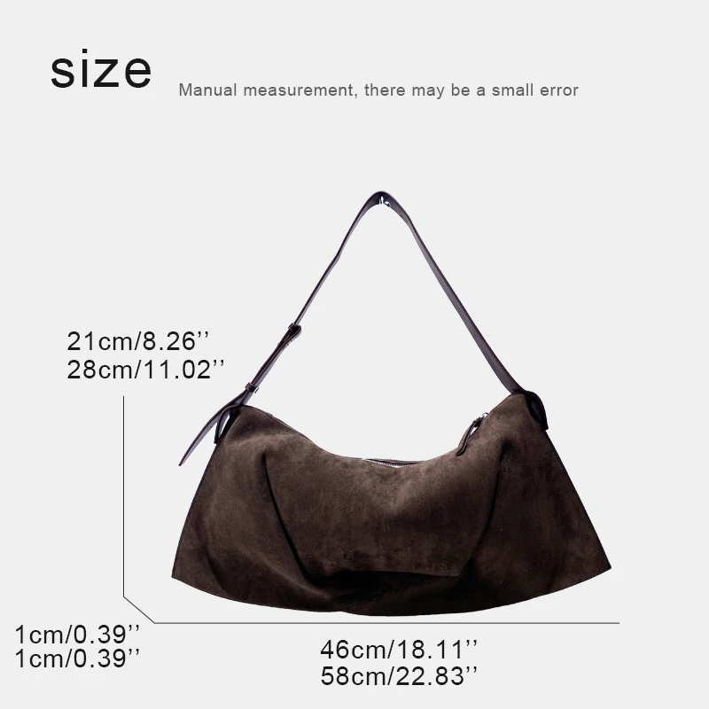 Faux Suede Half Moon Bags For Women Luxury Designer Handbag And Purses 2024 New In Vintage Large Capacity Slim Underarm Shoulder