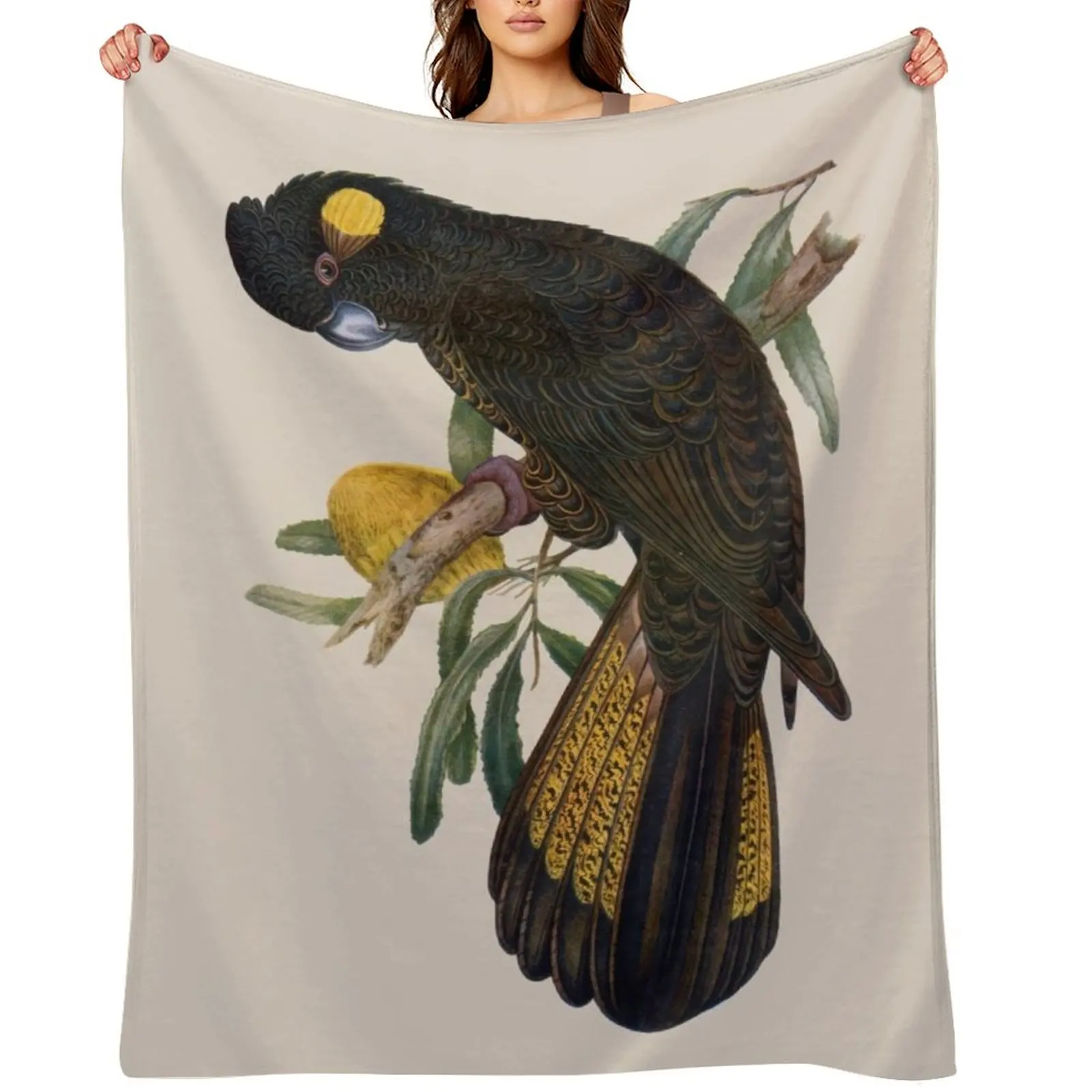 Yellow Tailed Black Cockatoo (Zanda funerea) Throw Blanket For Decorative Sofa Beautifuls Bed linens Bed Fashionable Blankets