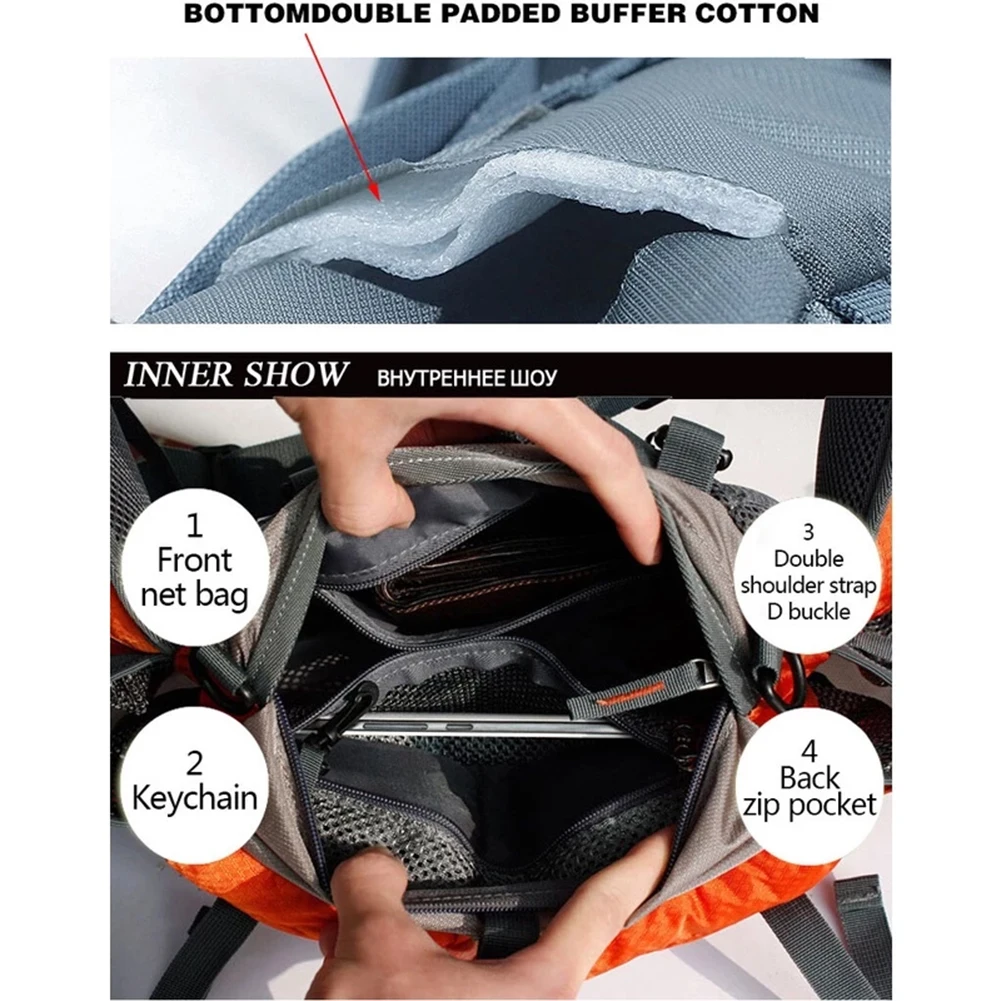 Obrázek 6: Unisex tramping pás pack s láhev držáky & bedra popruhy sport úložný brašna tramping fanny pack pro kemping cyklistika horolezectví