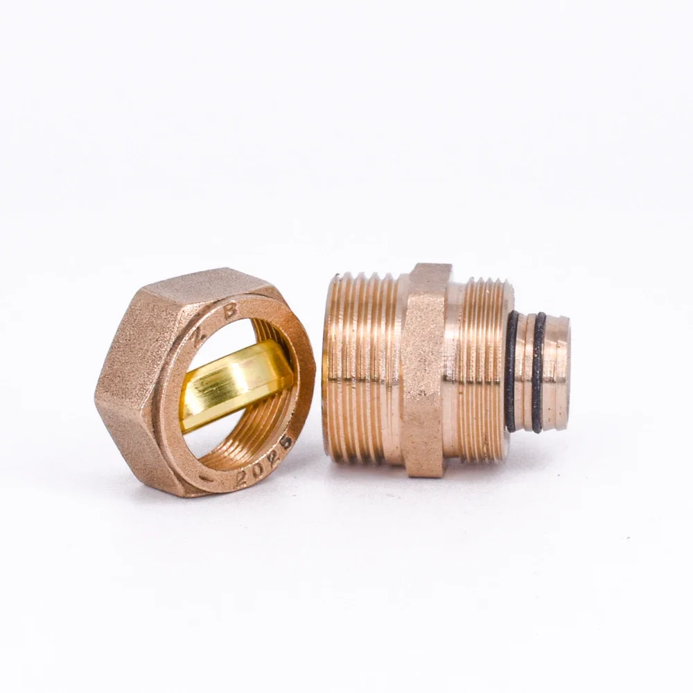 1216 1418 1620 2025 2632 PEX-AL-PEX 1/2" 3/4" 1" BSP Male Female Brass Straight Pipe Fitting Adapter For Solar Floor Heating