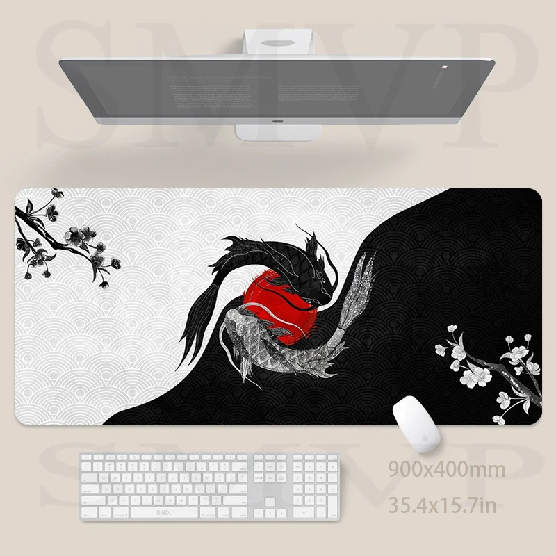 

Large Gaming Mousepads Tai Chi Mouse Pad Computer Mousepad Desk Mat 90x40cm Desk Pads For PC Keyboard Mats Table Rug