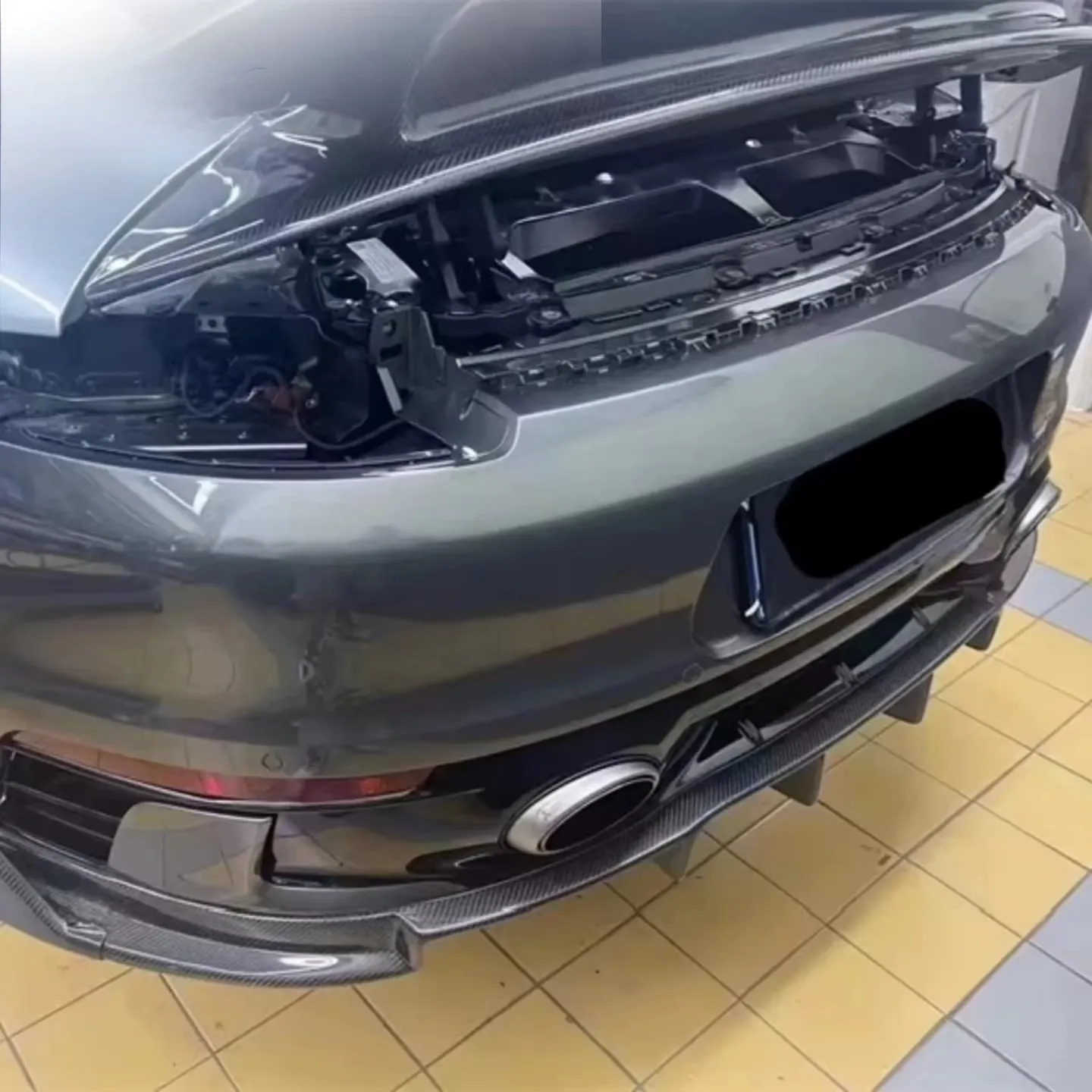 Carbon Fiber Rear Bumper Lip Rear Diffuser Spoiler for  911 992 Carrera Car Refitting