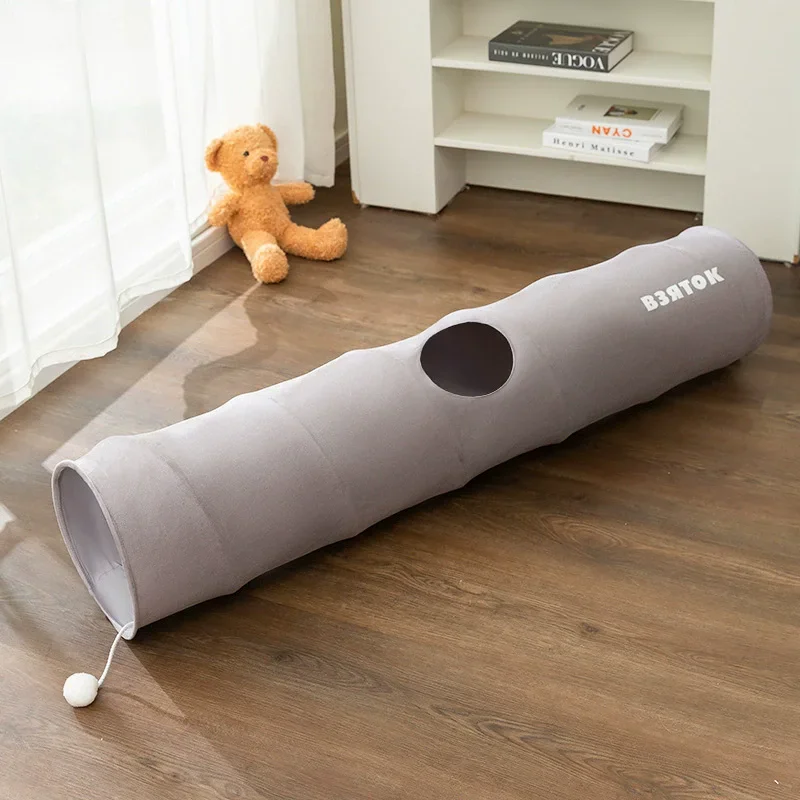 Cat Tunnel Print Crinkly Pet Tunnel Kitten Play Toy Collapsible Rabbit Toys Cat Toy Products For Fun