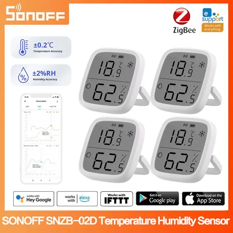 

SONOFF SNZB-02D Zigbee Temperature Humidity Sensor Smart Home Automation Real-time Monitor Ewelink Alexa Google Home Assistant