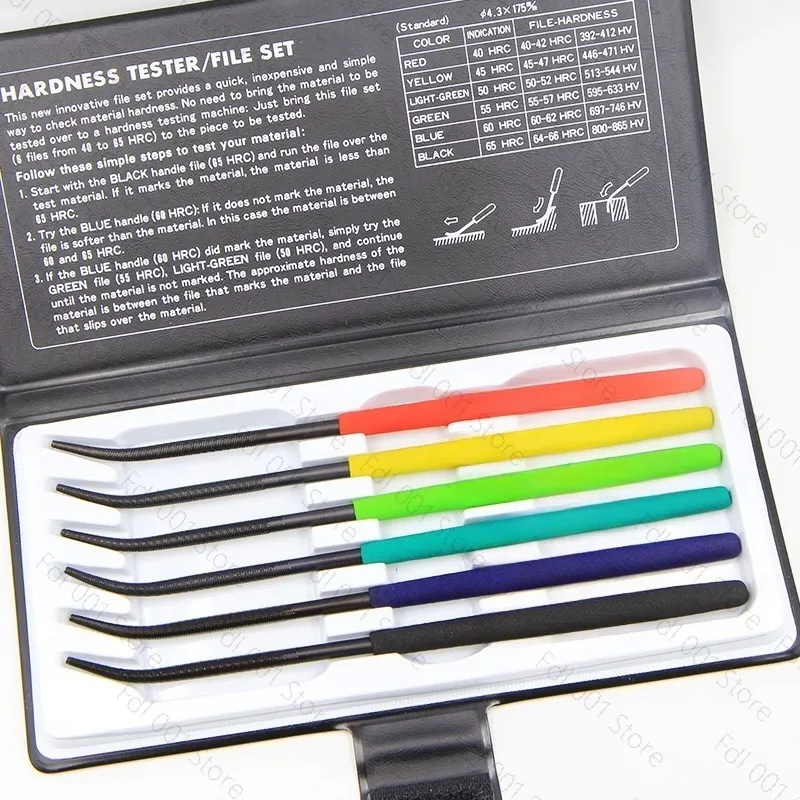 6PCS/Set Hardness Tester File HRC40-65 Handheld Hardness Tester Checker File