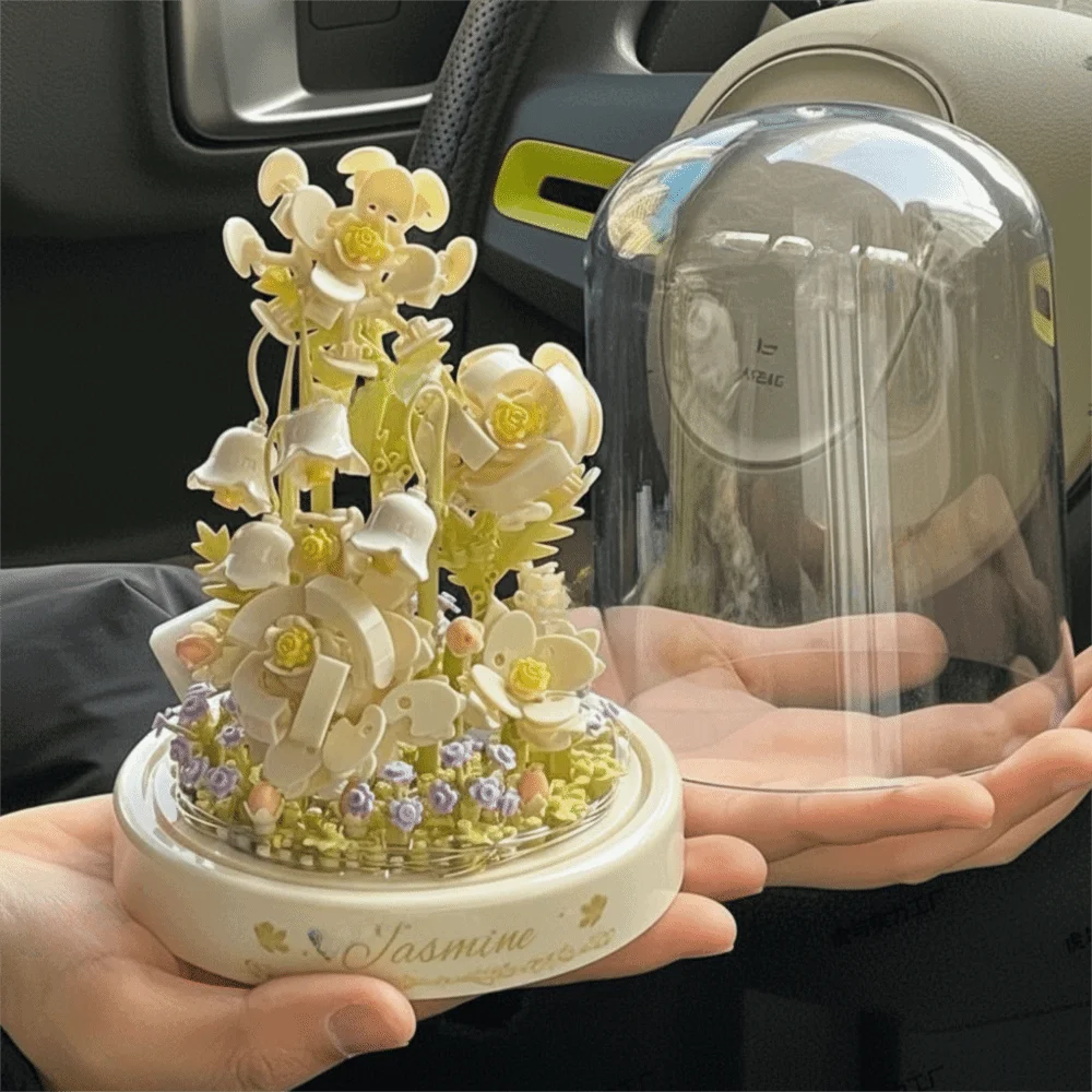 Bloques de Construcción de Árbol de Sakura con Luz Ambiental, Diseño Hecho a Mano, Diseño Exquisito, Bloques de Ensamblaje de Flores, Micro Bloques de Construcción