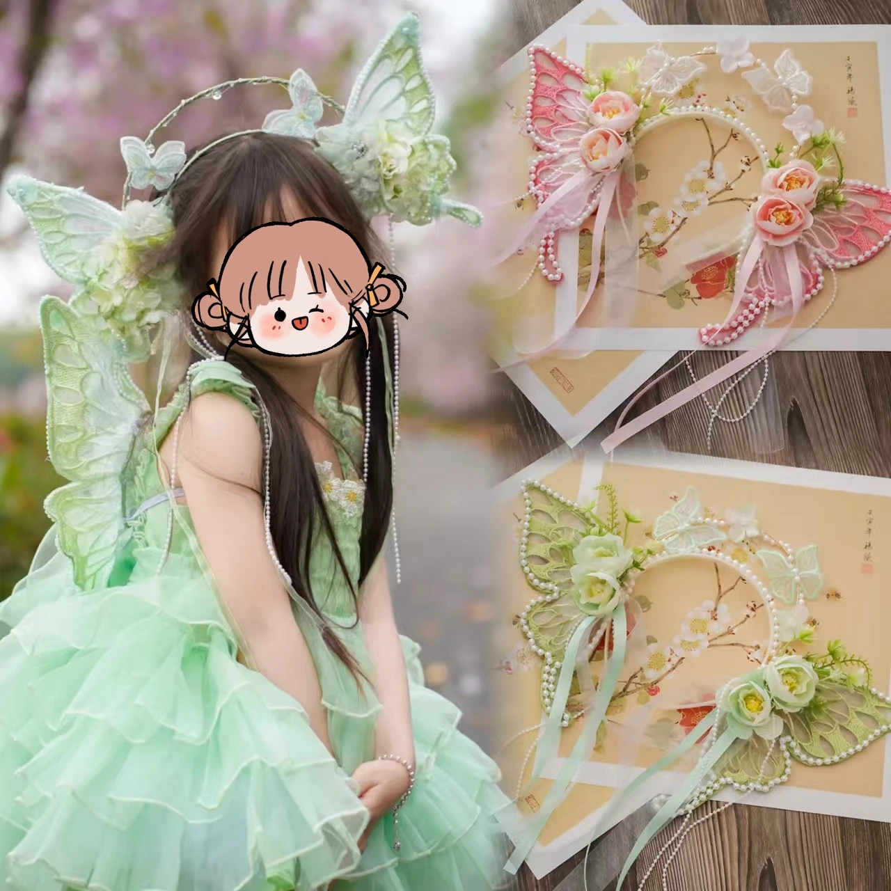 Chinesische Hanfu Haarschmuck Schmetterling Blumen Haarband Blatt Floral Tiaras Stirnband Reisefotografie Fee Haarschmuck